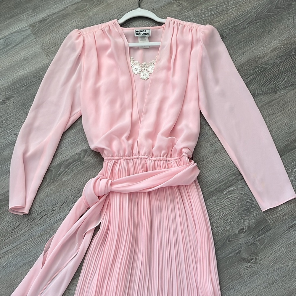 Light pink vintage dress balletcore feminine coquette fairy whimsical size 10 - Picture 10 of 11